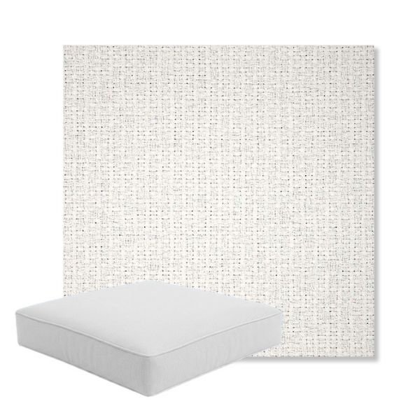 Picture of Dumont Snow | Boxed Square Outdoor Seat Cushion - Sunbrella© Fabric