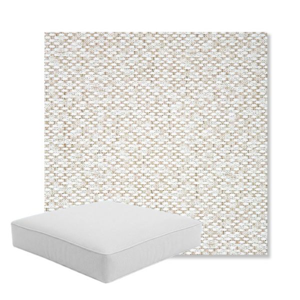 Picture of Dumont Stucco | Boxed Square Outdoor Seat Cushion - Sunbrella© Fabric