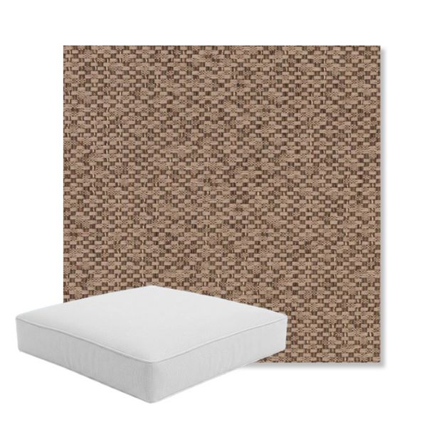 Picture of Dumont Taupe | Boxed Square Outdoor Seat Cushion - Sunbrella© Fabric