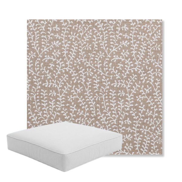 Picture of Eberly Linen | Boxed Square Outdoor Seat Cushion - Sunbrella© Fabric