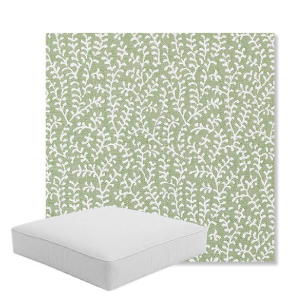 Picture of Eberly Spring | Boxed Square Outdoor Seat Cushion - Sunbrella© Fabric