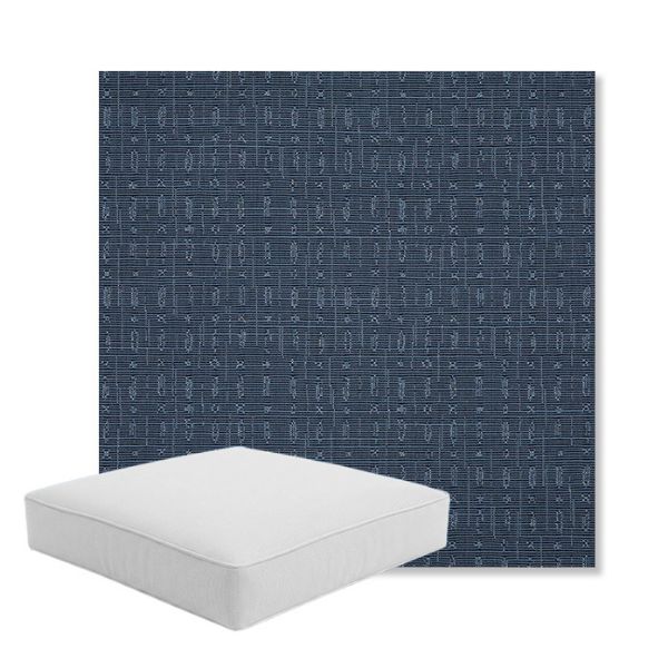 Picture of Embrace Indigo | Boxed Square Outdoor Seat Cushion - Sunbrella© Fabric