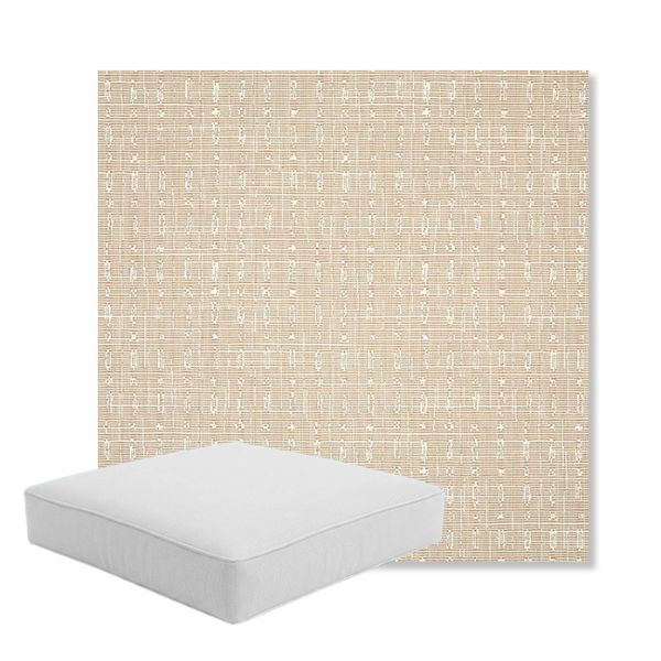 Picture of Embrace Linen | Boxed Square Outdoor Seat Cushion - Sunbrella© Fabric