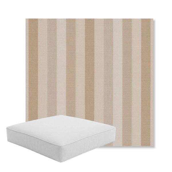 Picture of Entice Linen | Boxed Square Outdoor Seat Cushion - Sunbrella© Fabric