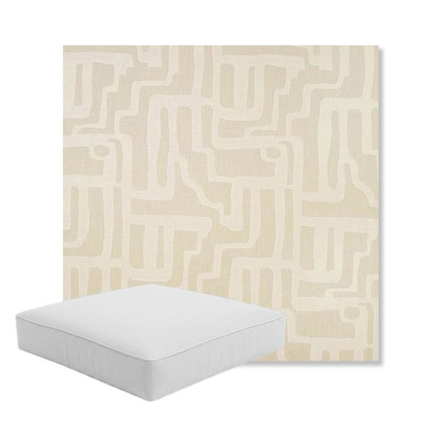 Picture of Escher Alabaster | Boxed Square Outdoor Seat Cushion - Sunbrella© Fabric