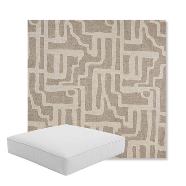 Picture of Escher Greige | Boxed Square Outdoor Seat Cushion - Sunbrella© Fabric