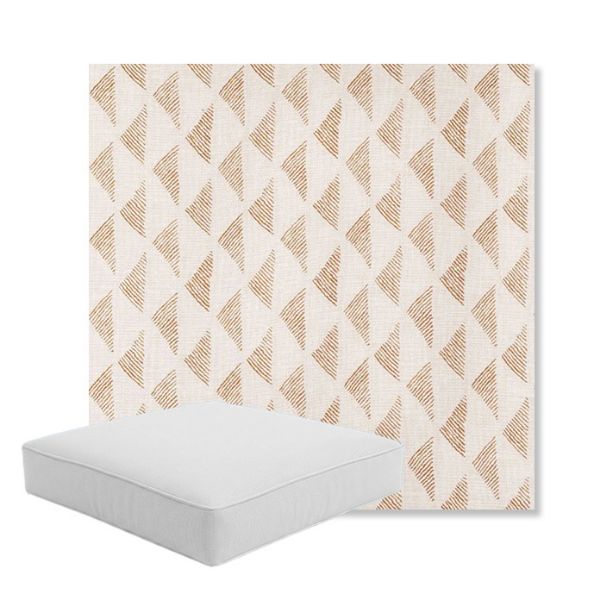 Picture of Etched Angles Congnac | Boxed Square Outdoor Seat Cushion - Sunbrella© Fabric