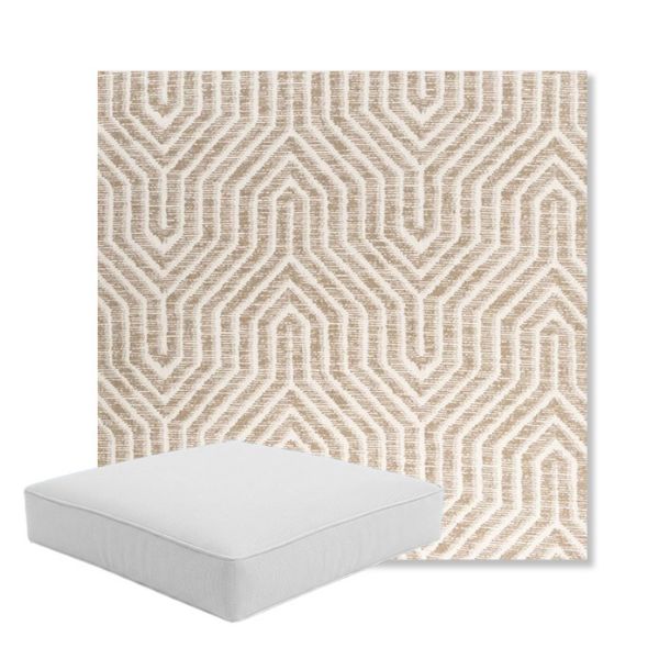 Picture of Etna Dune | Boxed Square Outdoor Seat Cushion - Sunbrella© Fabric