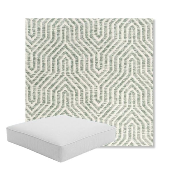 Picture of Etna Juniper | Boxed Square Outdoor Seat Cushion - Sunbrella© Fabric