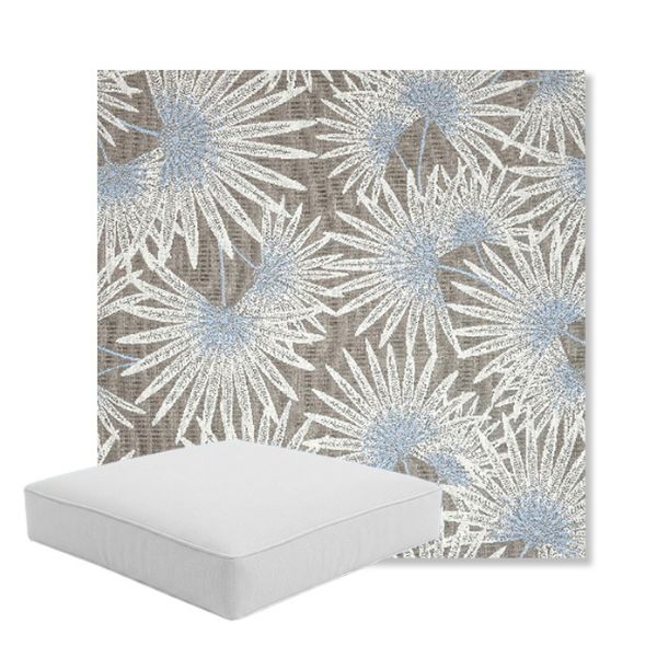 Picture of Etta Vapor | Boxed Square Outdoor Seat Cushion - Sunbrella© Fabric