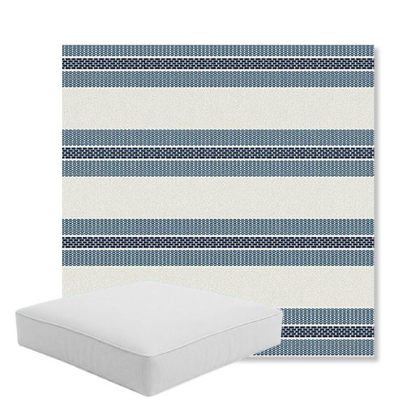 Picture of Excel Denim | Boxed Square Outdoor Seat Cushion - Sunbrella© Fabric