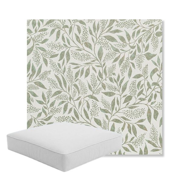 Picture of Exquisite Aloe | Boxed Square Outdoor Seat Cushion - Sunbrella© Fabric