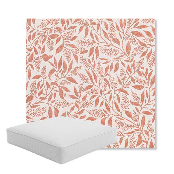Picture of Exquisite Guava | Boxed Square Outdoor Seat Cushion - Sunbrella© Fabric