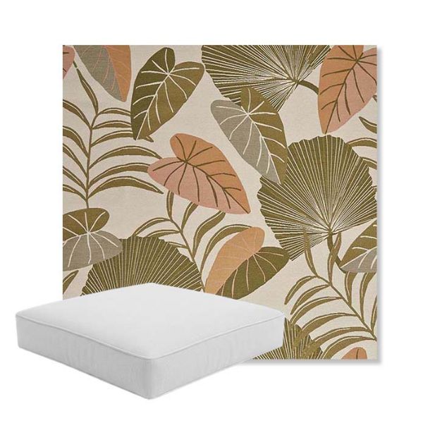Picture of Fernie Mimosa | Boxed Square Outdoor Seat Cushion - Sunbrella© Fabric
