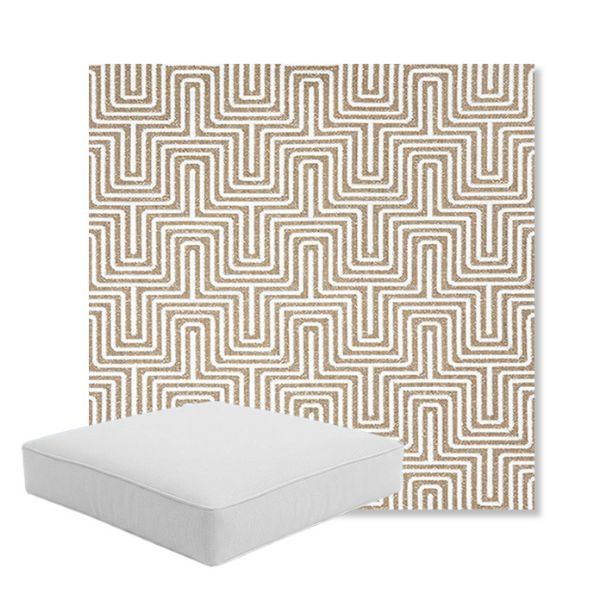 Picture of Figure Mineral | Boxed Square Outdoor Seat Cushion - Sunbrella© Fabric