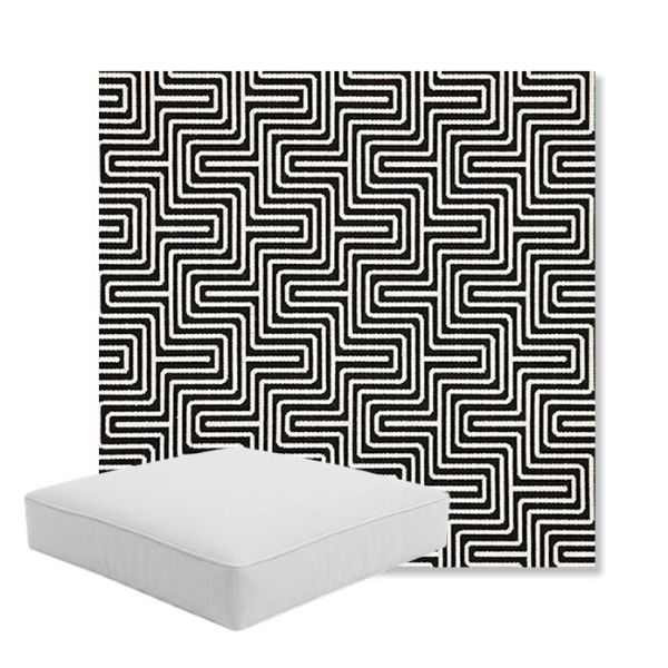 Picture of Figure Onyx | Boxed Square Outdoor Seat Cushion - Sunbrella© Fabric