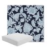 Picture of Floral Song Navy | Boxed Square Outdoor Seat Cushion - Sunbrella© Fabric