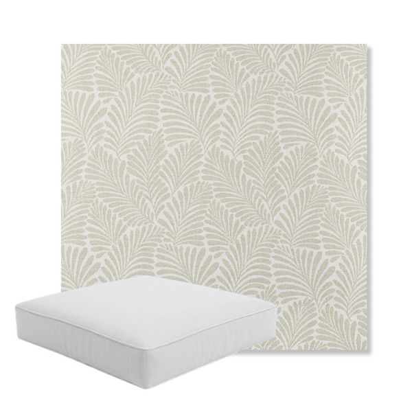 Picture of Frond Spring | Boxed Square Outdoor Seat Cushion - Sunbrella© Fabric