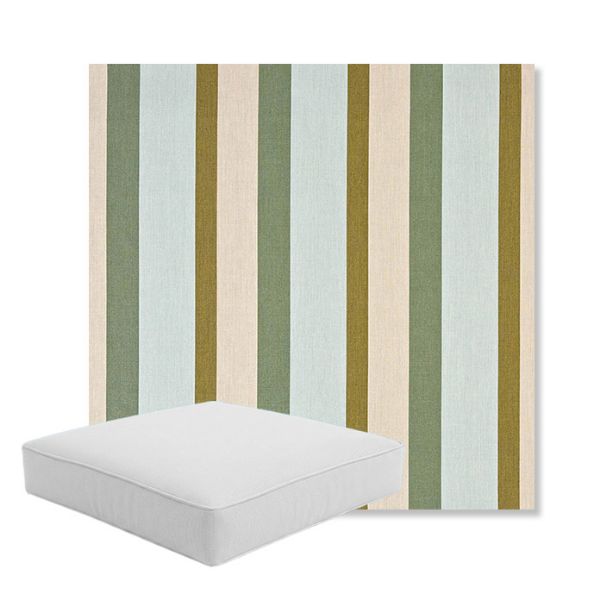 Picture of Gateway Aloe | Boxed Square Outdoor Seat Cushion - Sunbrella© Fabric