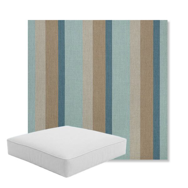 Picture of Gateway Mist | Boxed Square Outdoor Seat Cushion - Sunbrella© Fabric