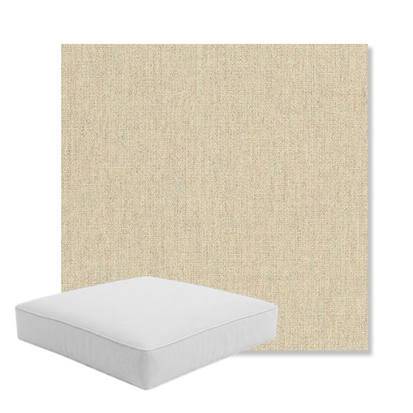 Picture of Heritage Papyrus | Boxed Square Outdoor Seat Cushion - Sunbrella© Fabric