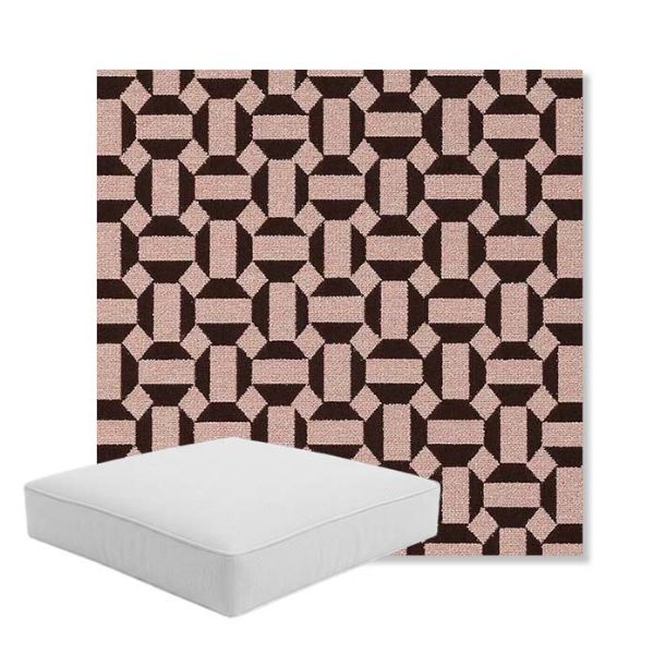 Picture of Hoopla Black Cherry | Boxed Square Outdoor Seat Cushion - Sunbrella© Fabric