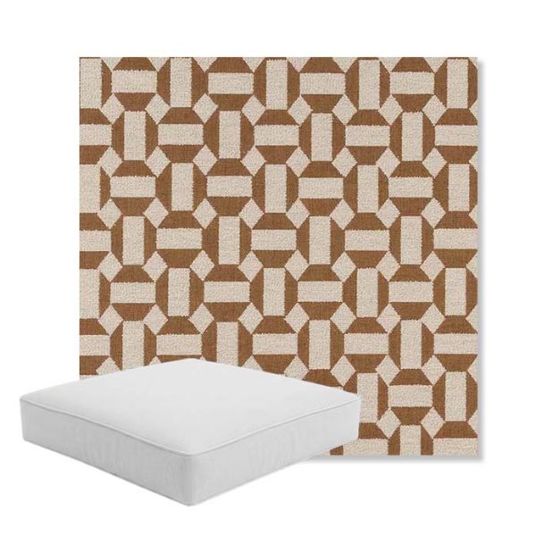 Picture of Hoopla Cold Brew | Boxed Square Outdoor Seat Cushion - Sunbrella© Fabric