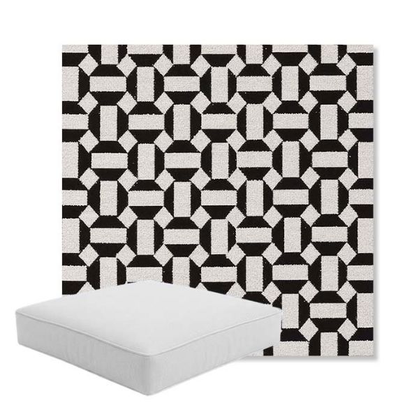 Picture of Hoopla Panda | Boxed Square Outdoor Seat Cushion - Sunbrella© Fabric