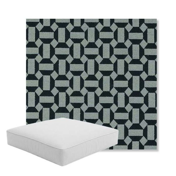 Picture of Hoopla Plume | Boxed Square Outdoor Seat Cushion - Sunbrella© Fabric