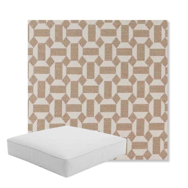 Picture of Hoopla Sand Castle | Boxed Square Outdoor Seat Cushion - Sunbrella© Fabric