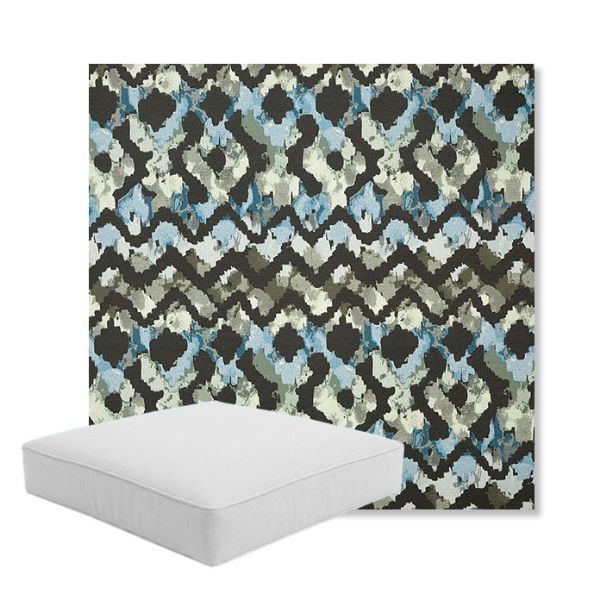 Picture of Inga Green Tea | Boxed Square Outdoor Seat Cushion - Sunbrella© Fabric