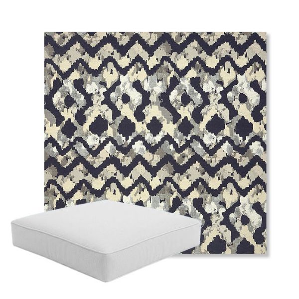 Picture of Inga Midnight | Boxed Square Outdoor Seat Cushion - Sunbrella© Fabric