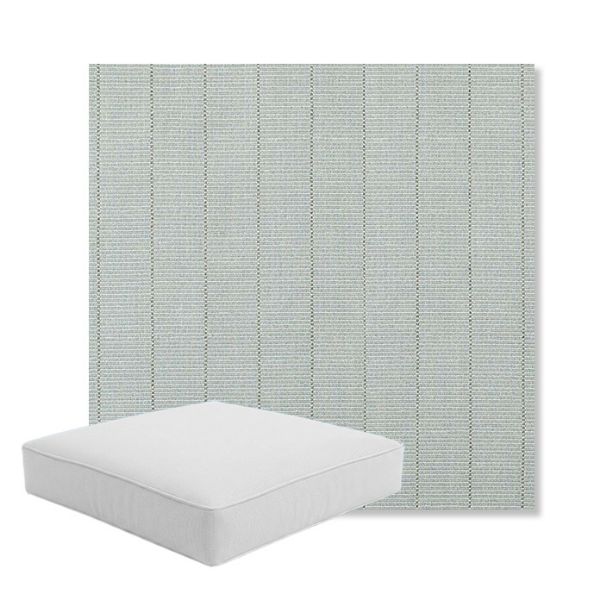 Picture of Kaia Mist | Boxed Square Outdoor Seat Cushion - Sunbrella© Fabric