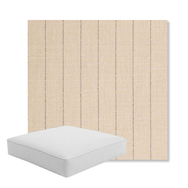 Picture of Kaia Wheat | Boxed Square Outdoor Seat Cushion - Sunbrella© Fabric