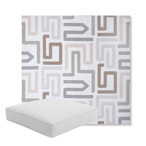 Picture of Labyrinth Cloud | Boxed Square Outdoor Seat Cushion - Sunbrella© Fabric