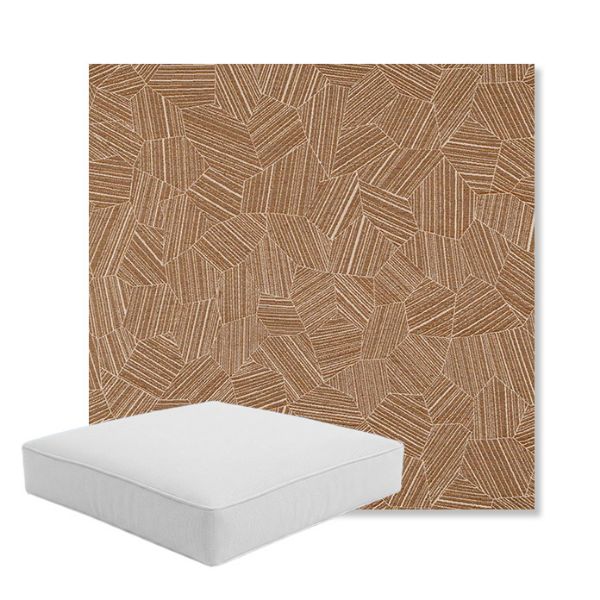 Picture of Leaf Structure Copper | Boxed Square Outdoor Seat Cushion - Sunbrella© Fabric