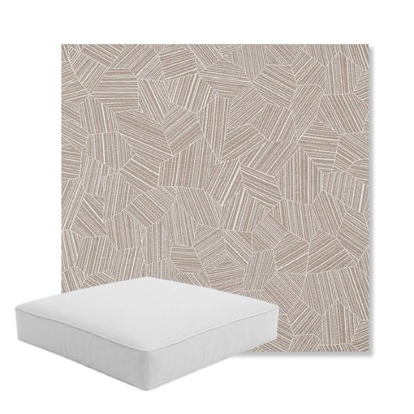 Picture of Leaf Structure Sand | Boxed Square Outdoor Seat Cushion - Sunbrella© Fabric
