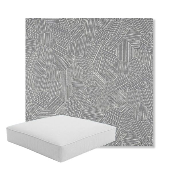 Picture of Leaf Structure Slate | Boxed Square Outdoor Seat Cushion - Sunbrella© Fabric