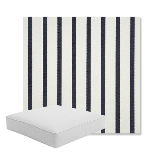 Picture of Lido Indigo | Boxed Square Outdoor Seat Cushion - Sunbrella© Fabric