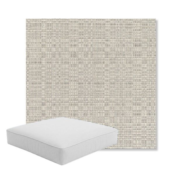 Picture of Linen Silver | Boxed Square Outdoor Seat Cushion - Sunbrella© Fabric