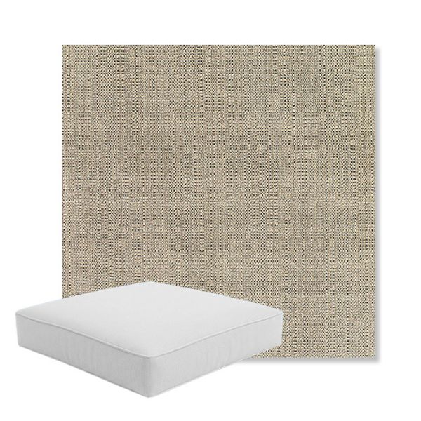 Picture of Linen Stone | Boxed Square Outdoor Seat Cushion - Sunbrella© Fabric