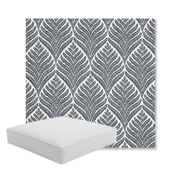 Picture of Linnaeus Indigo | Boxed Square Outdoor Seat Cushion - Sunbrella© Fabric