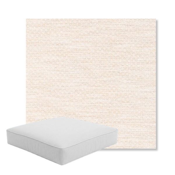 Picture of Litchfield Eggshell | Boxed Square Outdoor Seat Cushion - Sunbrella© Fabric