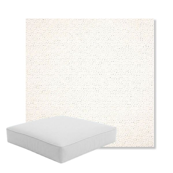 Picture of Litchfield Snow | Boxed Square Outdoor Seat Cushion - Sunbrella© Fabric