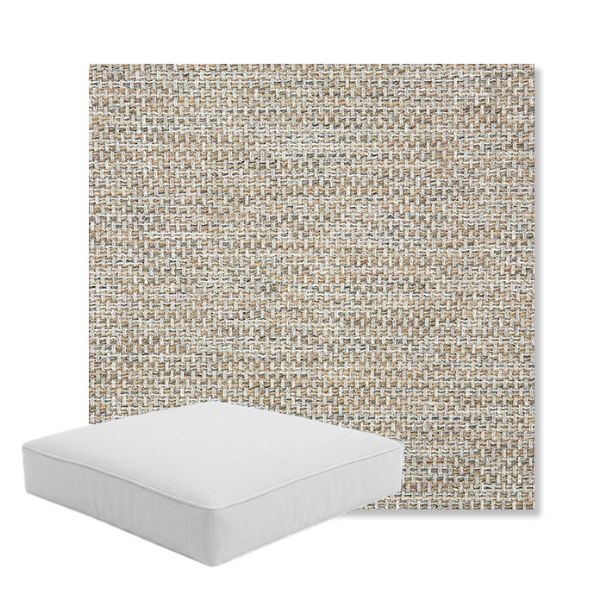 Picture of Mainstreet Dove | Boxed Square Outdoor Seat Cushion - Sunbrella© Fabric