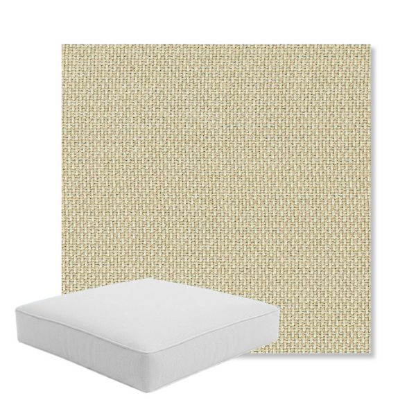 Picture of Mainstreet Putty | Boxed Square Outdoor Seat Cushion - Sunbrella© Fabric