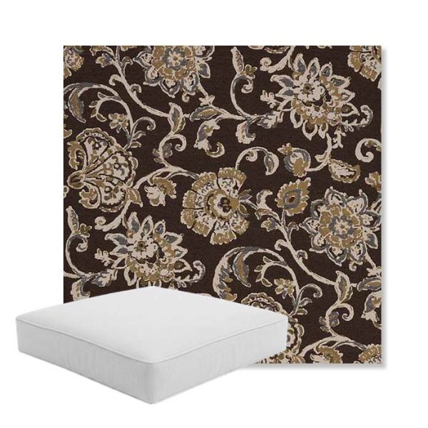 Picture of Martha Floral Garden Path | Boxed Square Outdoor Seat Cushion - Sunbrella© Fabric