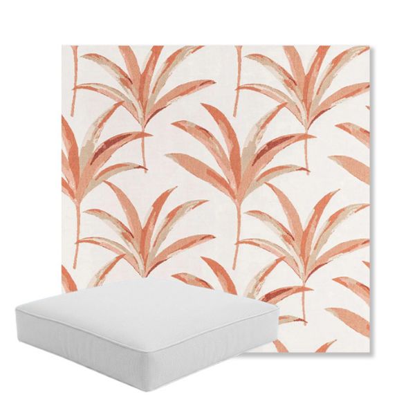 Picture of Martinique Mango | Boxed Square Outdoor Seat Cushion - Sunbrella© Fabric