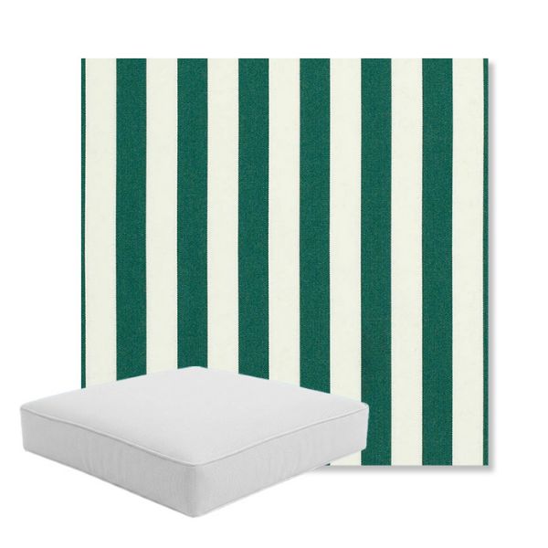 Picture of Mason Forest Green | Boxed Square Outdoor Seat Cushion - Sunbrella© Fabric