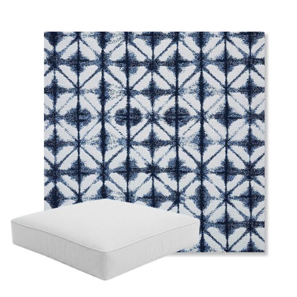 Picture of Midori Indigo | Boxed Square Outdoor Seat Cushion - Sunbrella© Fabric
